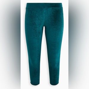 Full Length Signature Waist Green Velvet Legging Size 2